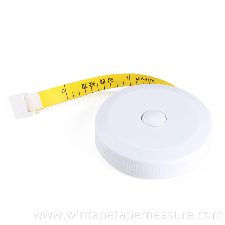 Promotional round plastic fiberglass fabric metric 5cm 1.5 meter diameter measuring tape